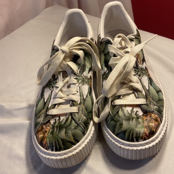 Puma Basket Platform Pineapple Gold White Trainer women Sz 7C US - Picture 3 of 13
